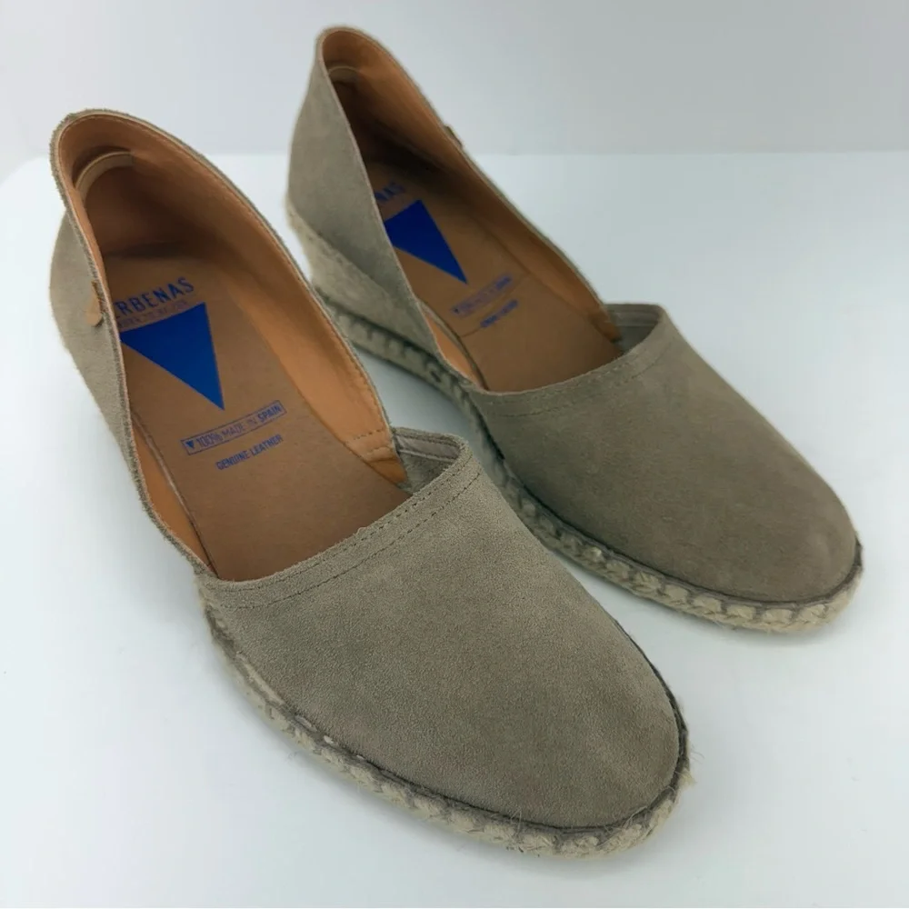 Verbenas size 41 (9.5-10) Women’s Mamen Tan Suede D’orsay Espadrille Wedge Shoes